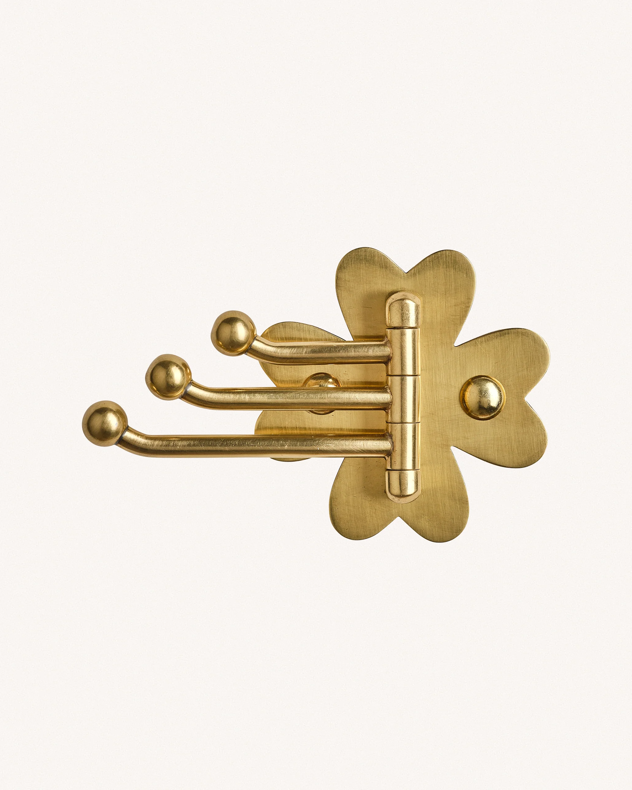 Clover Swing Arm Hook, Aged Brass - Image 4