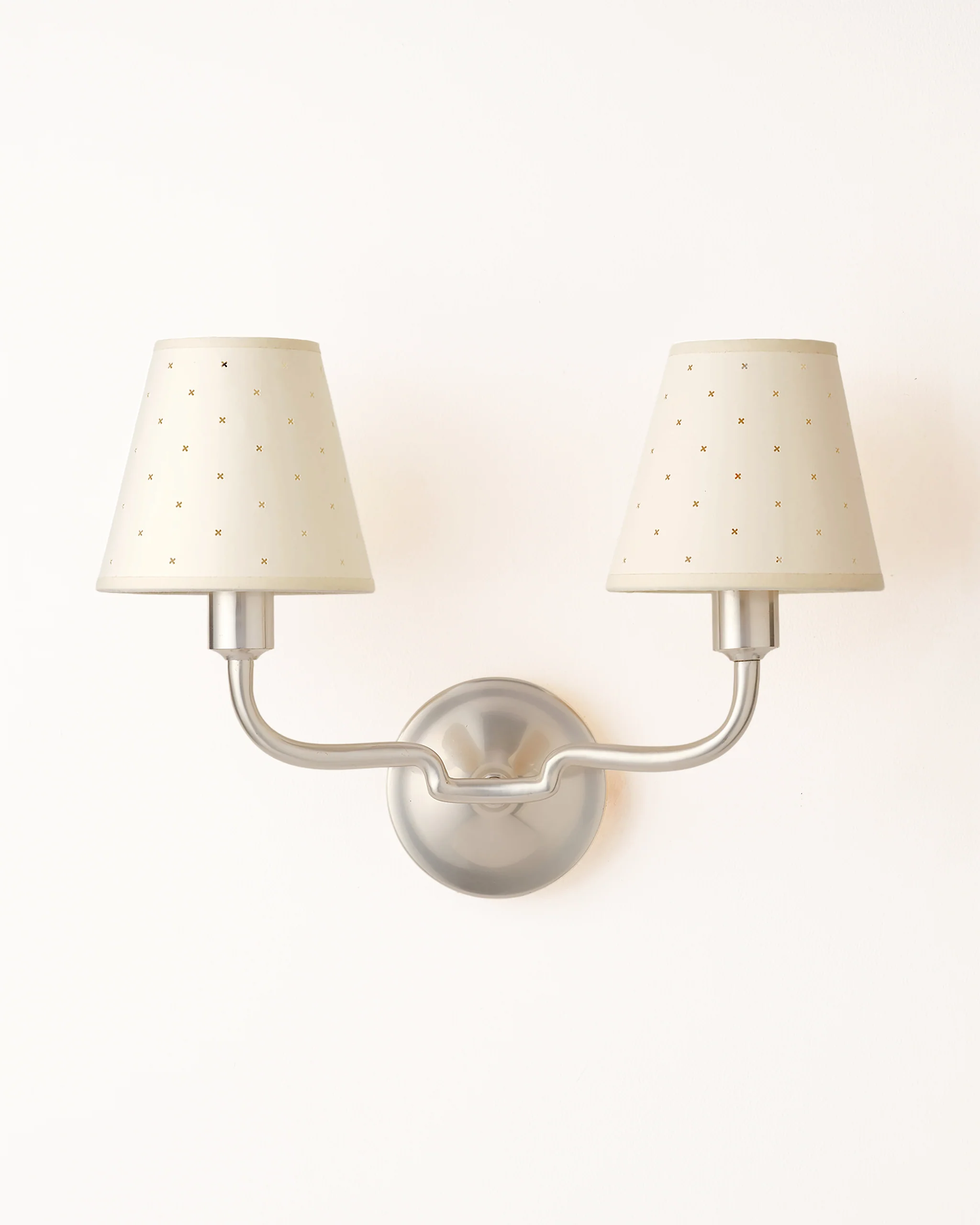 Double Wall Light, Brushed Silver - Image 3