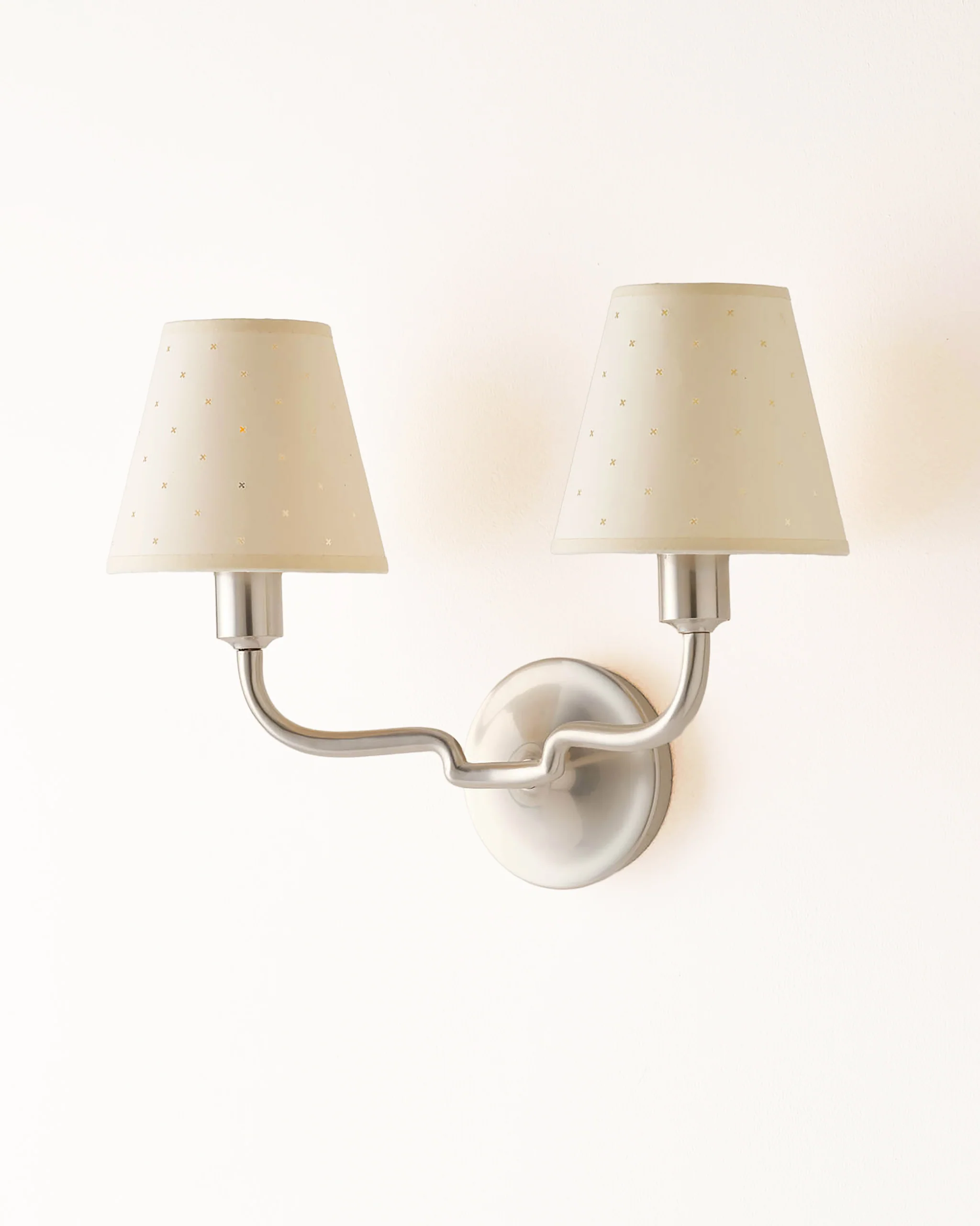 Double Wall Light, Brushed Silver - Image 4