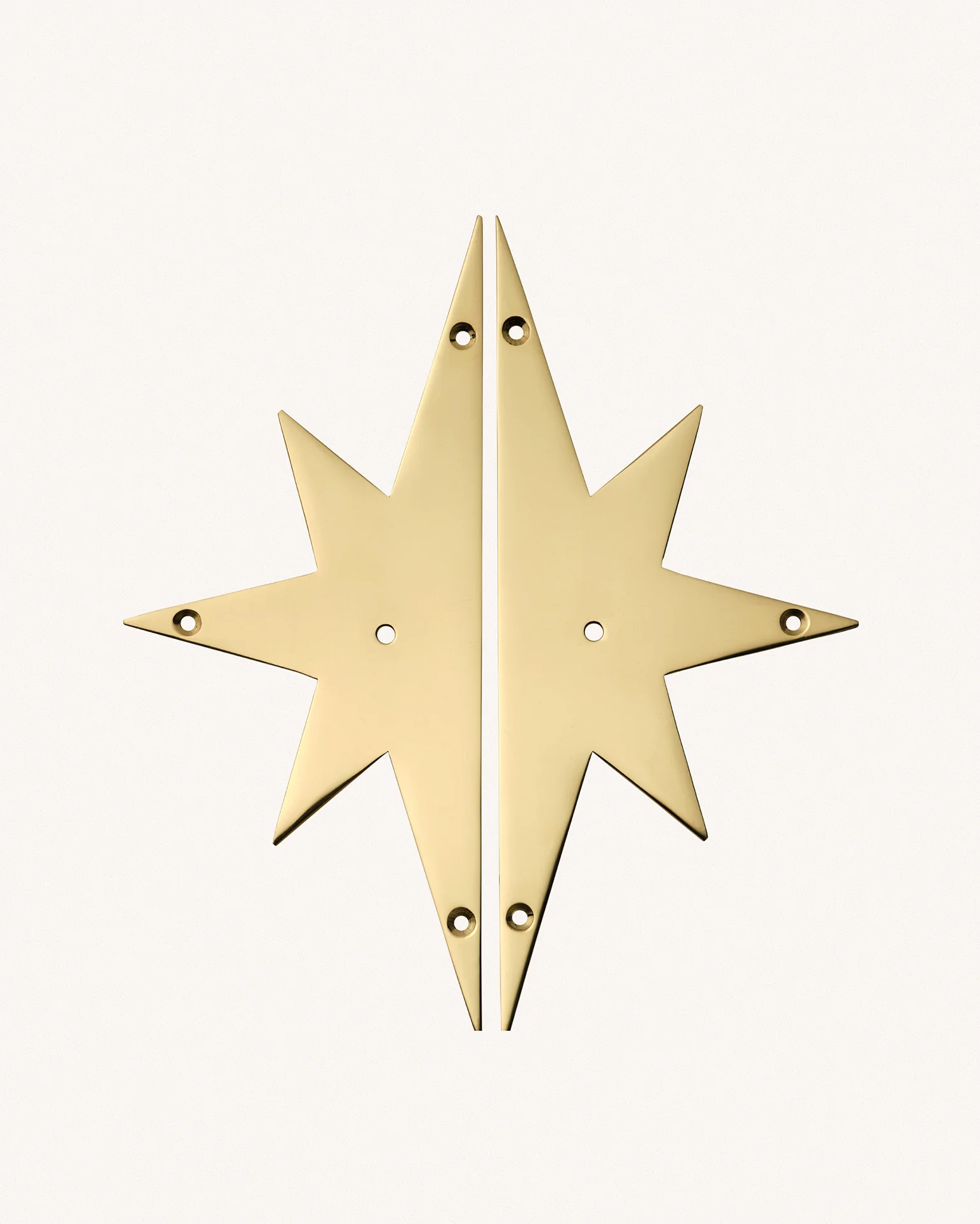 Pair of Star Backplates, Polished Brass - Image 4
