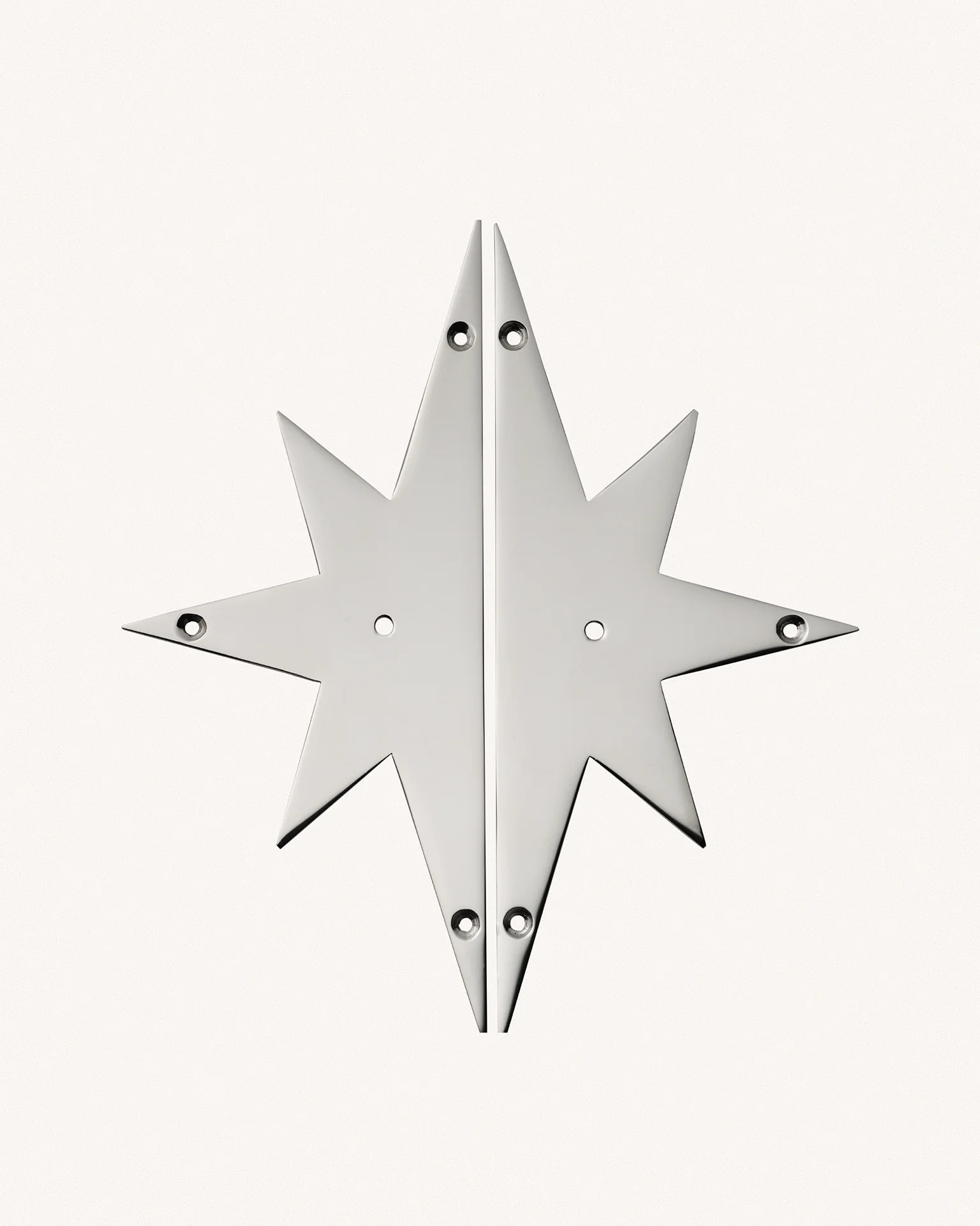 Pair of Star Backplates, Polished Nickel - Image 3