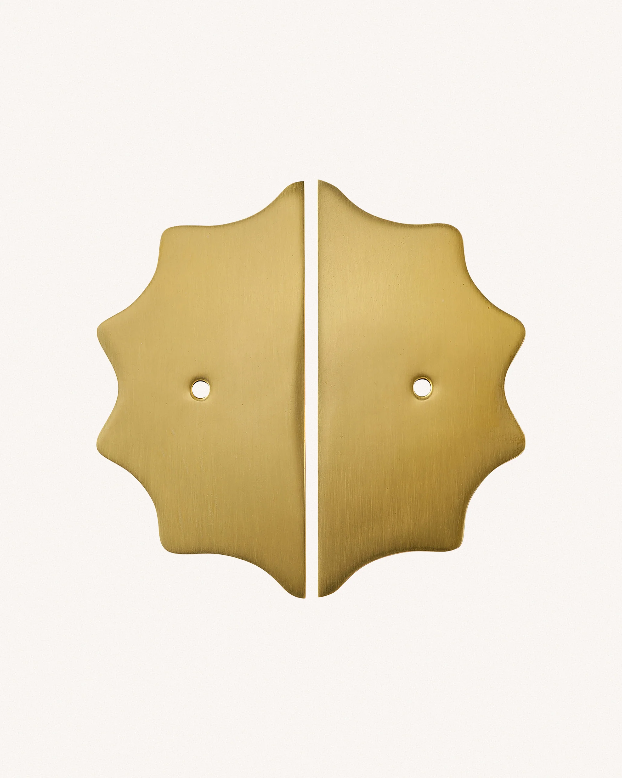 Pair of Wave Backplates, Aged Brass - Image 3