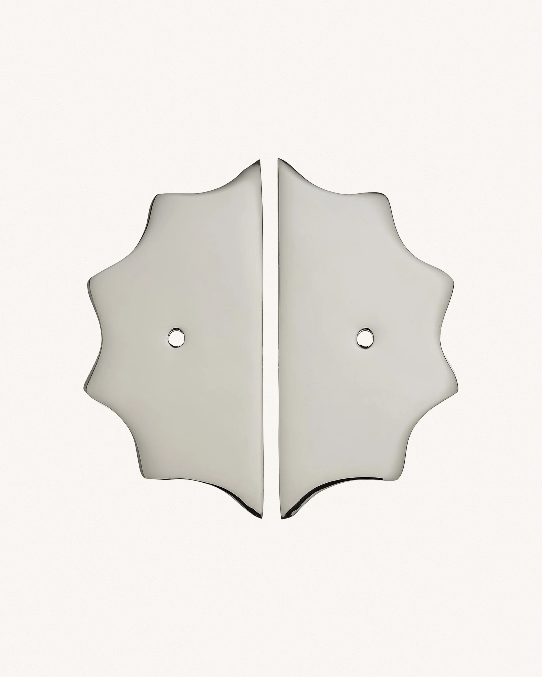 Pair of Wave Backplates, Polished Nickel - Image 3