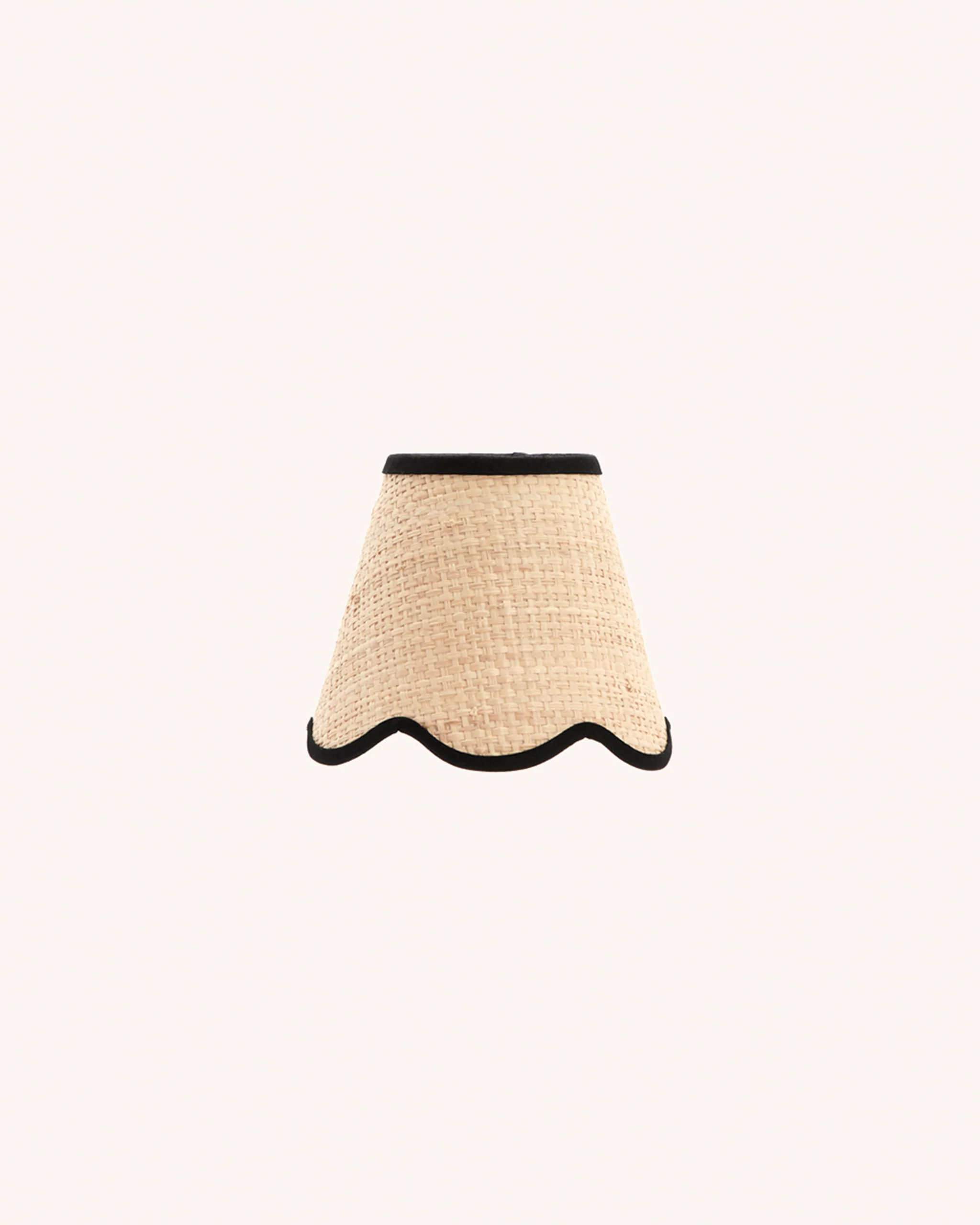 Raffia Scallop Lampshade, Black Trim, Mini - Image 3