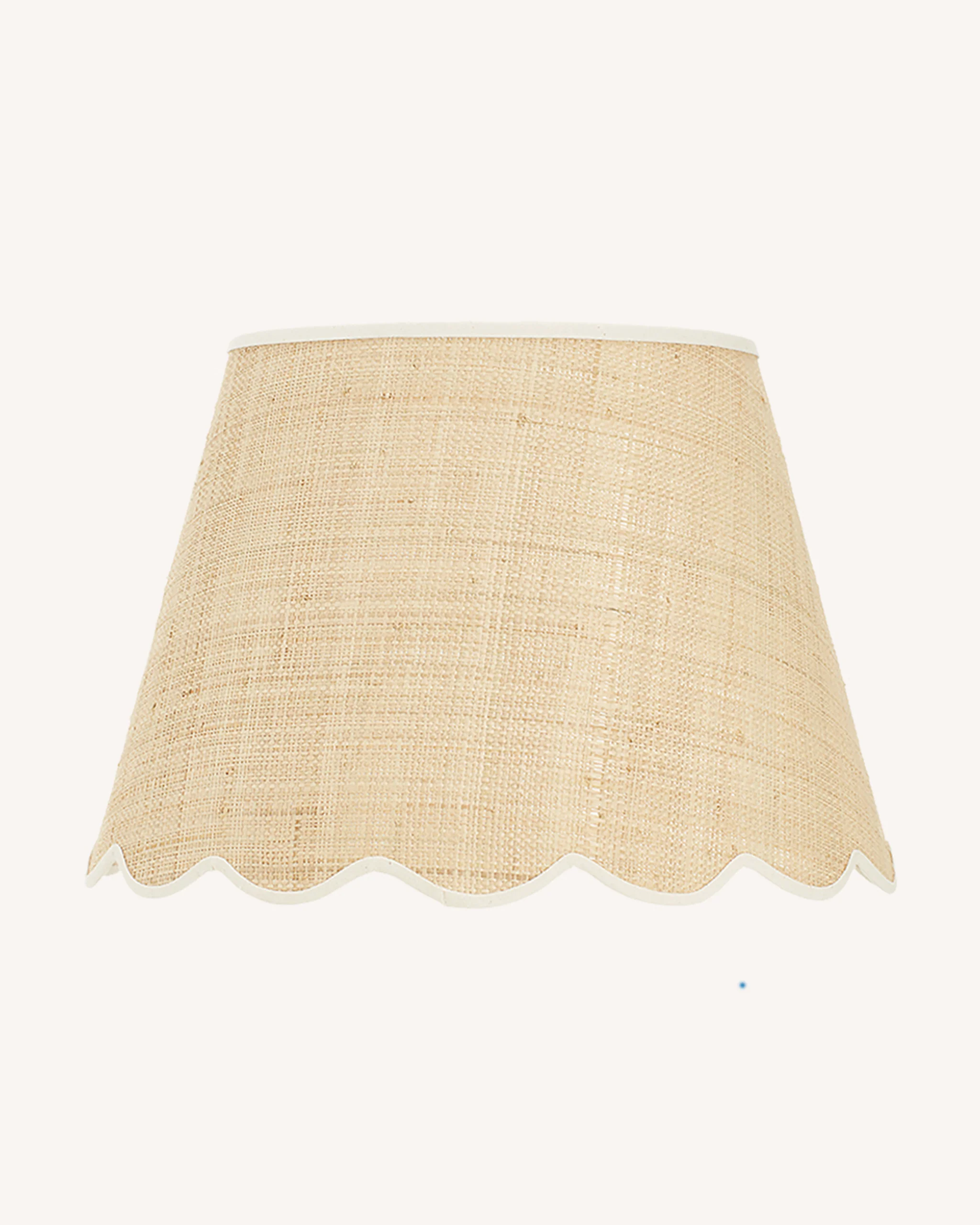 Raffia Scallop Lampshade, Cream Trim, Medium - Image 4