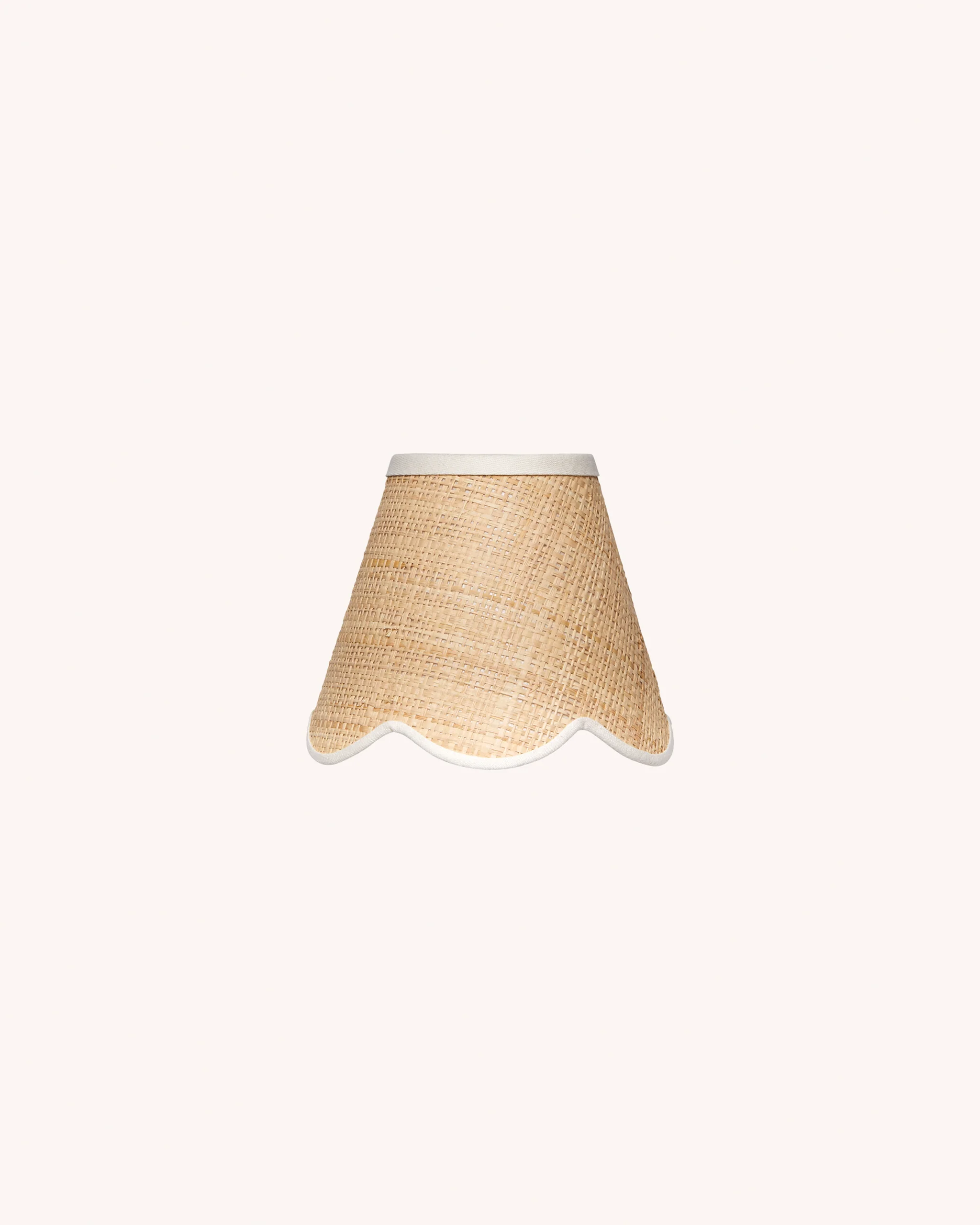 Raffia Scallop Lampshade, Cream Trim, Mini - Image 3