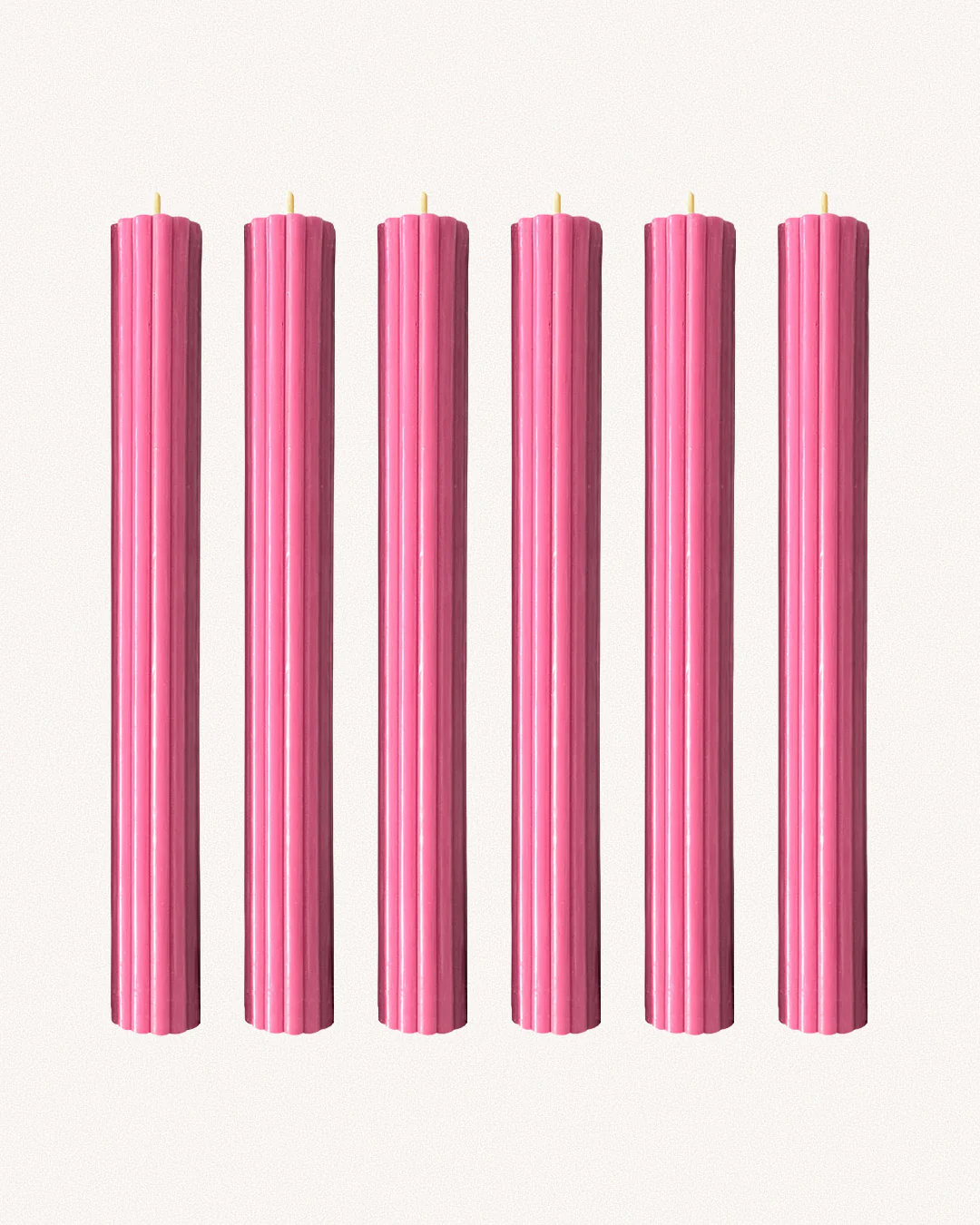 Ribbed Beeswax Candles Pack, Raspberry - Image 3